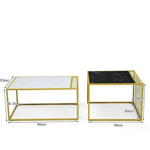 Комплект журнальных столов Costway Scorpion из искусственного мрамора - фото 3