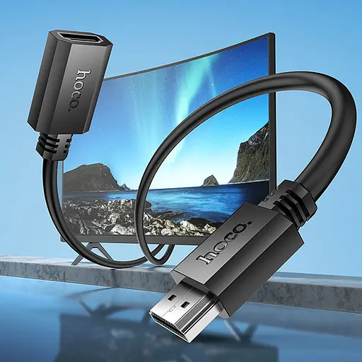 Дата кабель Hoco US13 HDTV male to HDTV female HD extension (2m) Black - фото 6