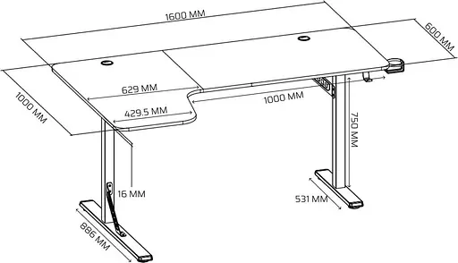 Геймерский стол GamePro GDC216W (GDC216W) - фото 6