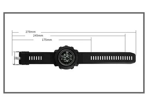 Чоловічий спортивний годинник з компасом Skmei 2095 (Чорний) - фото 10