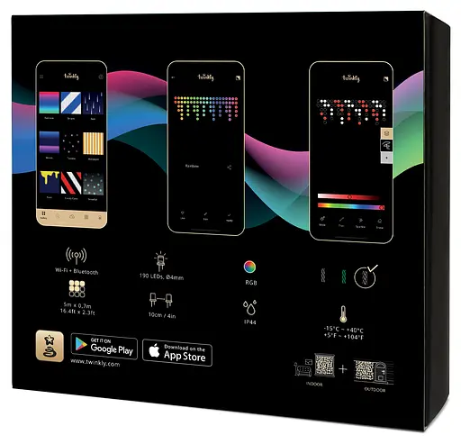 Twinkly Smart LED Гірлянда Twinkly Icicle RGB 190, Gen II, IP44, довжина 5м, кабель прозорий - фото 2