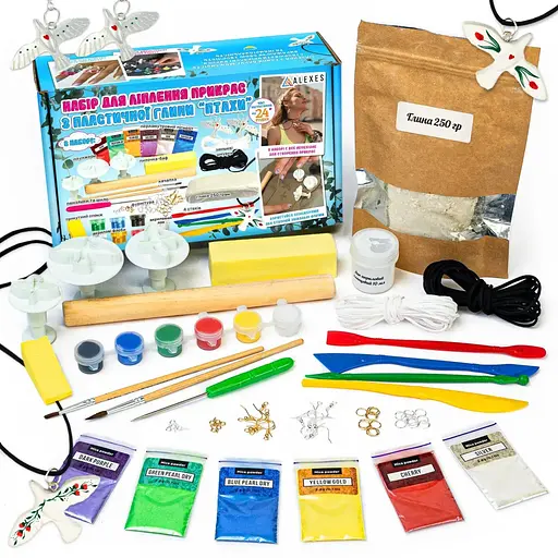 Большой набор для создания украшений "Птицы" Alexes GL-008 из пластической глины - фото 1