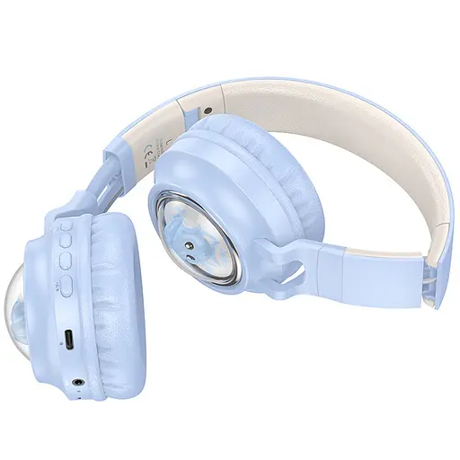 Накладні бездротові навушники Hoco W50 Cute fun Blue - фото 2