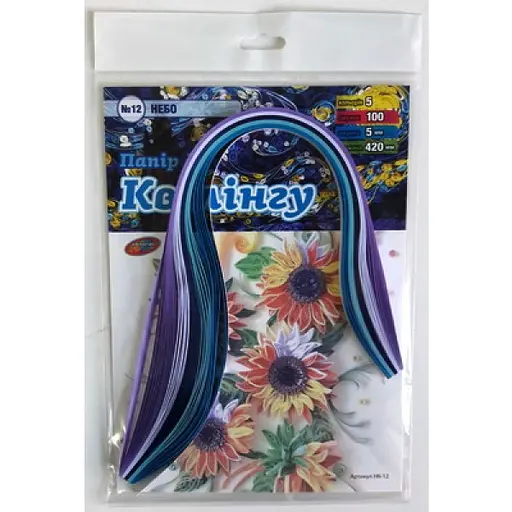 Набор для квиллинга №12 "Небо", 5 цветов 100шт/5мм/420мм НК-12 Колорит - фото 1