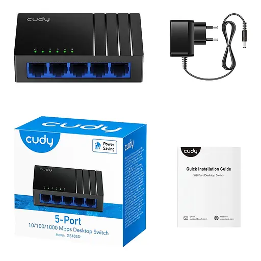 Комутатор 5-портовий некерований Cudy GS105D гігабітний (73-00505) - фото 4