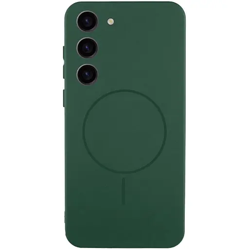 Чохол Silicone Cover Lakshmi Full Camera (AA) with MagFit для Samsung Galaxy S23 Зелений / Dark green