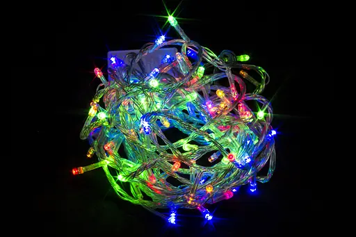 Світлодіодна гірлянда нитка на ялинку Різнокольорова 7 метрів 100 лампочок Laplandia інтер'єрна від мережі, прозорий провід (m.01.5T.100-)