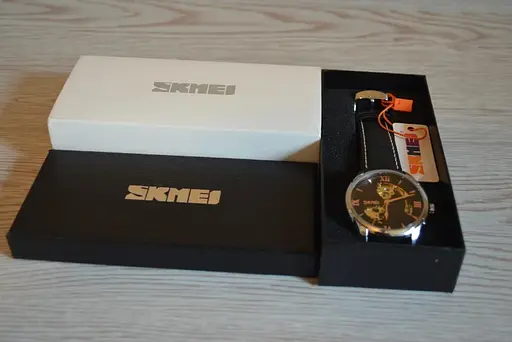 Мужские механические часы Skmei 9223 скелетон (Черные) - фото 6