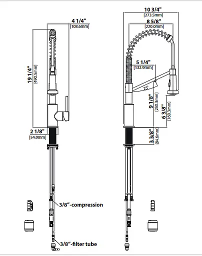 Змішувач для кухні на дві води Kraus Bolden KFF-1610MB Чорний матовий - фото 4