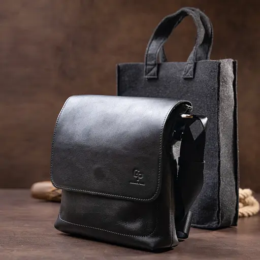 Сумка кожаная мужская GRANDE PELLE 21х23х4,5 см sum0012522 - фото 10