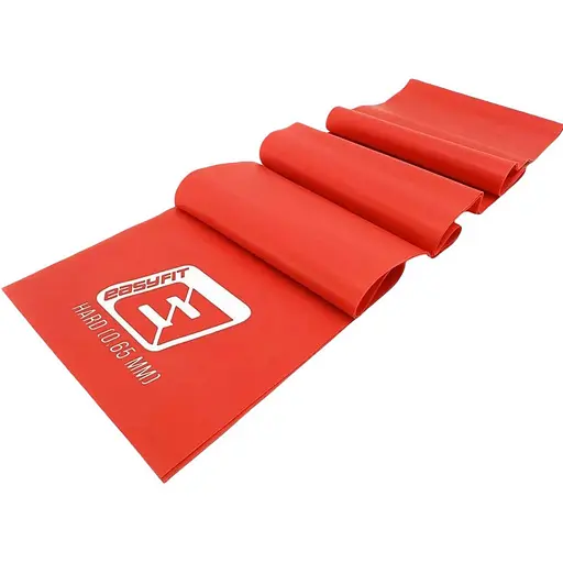 Эластичная лента-резинка EasyFit для пилатеса, фитнеса, йоги и реабилитации 0.65 мм Красная (EF-1674-R) - фото 1