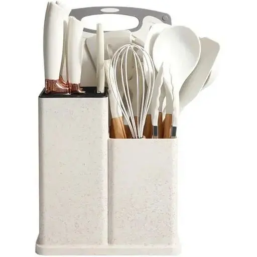 Набір кухонного приладдя A-plus Kitchenware Set з дощечкою Білий - фото 1