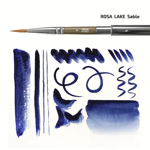 Пензель мікс соболь-синтетика круглий TRAVEL BRUSH LAKE 178 №2 коротка ручка Rosa - фото 3