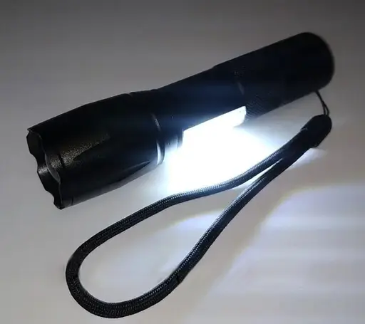 Карманный ручной аккумуляторный фонарь WD RB-234 с зумом T6+COB 18650 Micro-USB zoom Черный - фото 5