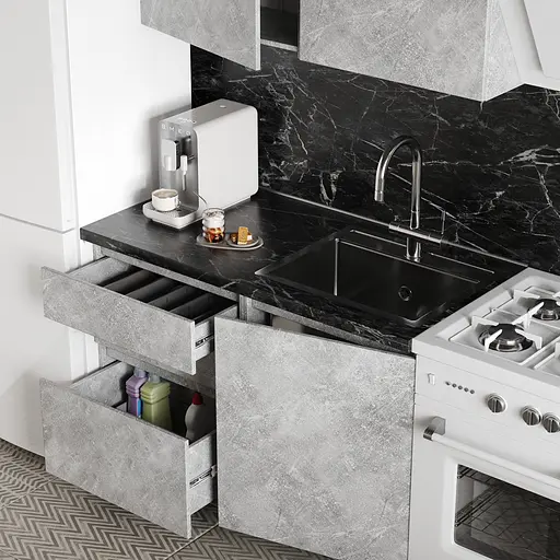 Кухня модульная MebelStar Нео 2 м Бетон (MBS-4210) - фото 2