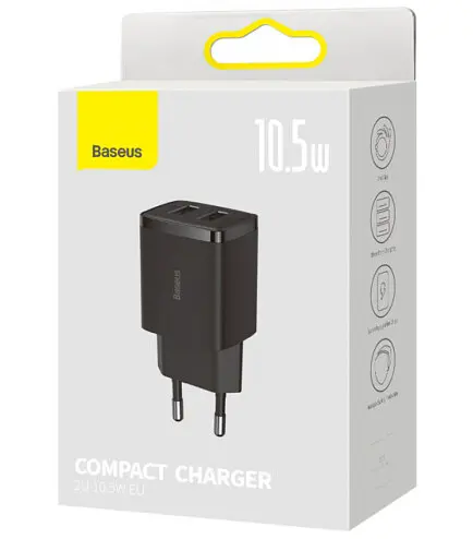 Зарядний пристрій Baseus Compact Quick Charger 2U 10.5W (CCXJ010201) - фото 4