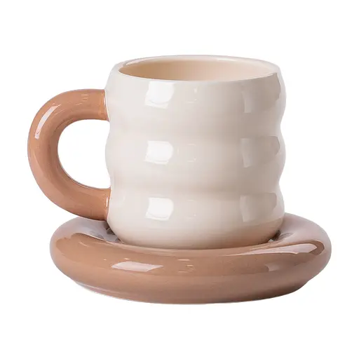 Чайний сервіз Donut порцеляновий на 6 персон, бежевий Yiwu HP-15-20 - фото 4