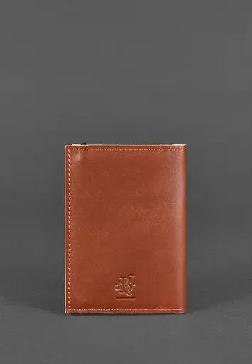 Шкіряна обкладинка для паспорта 2.0 світло-коричнева - фото 5