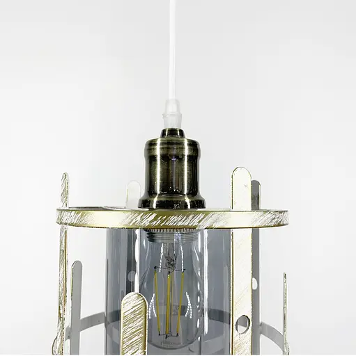 Світильник лофт із позолоченим корпусом Line.F Колір плафона Янтарний - фото 6