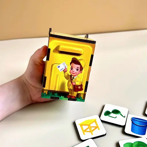 Дерев'яна настільна гра "Веселий листоноша" Ubumblebees (ПСД081) PSD081 сортер-комодик - фото 6