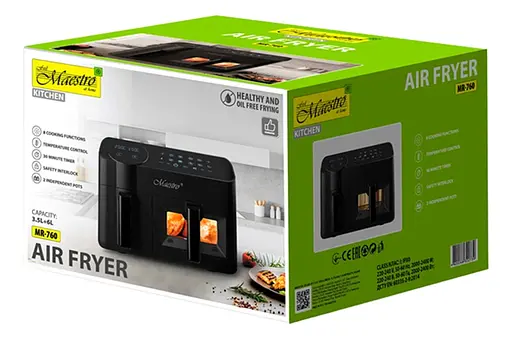 Мультипіч Maestro MR-760 з двома чашами і системою швидкого приготування 3.5+6л 2400 Вт Чорний - фото 6