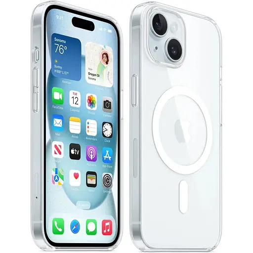Оригинальный противоударный чехол Apple Clear Case with MagSafe для iPhone 15 (6.1") Прозрачный (MT203ZM/A) - фото 6