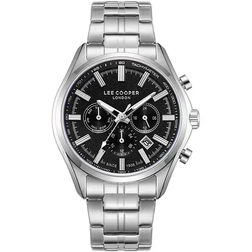 Наручний годинник чоловічий Lee Cooper Fenix Black Сріблястий (3444)