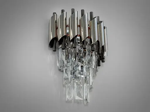 Грационный хрустальный настенный светильник на 2 лампы - фото 1