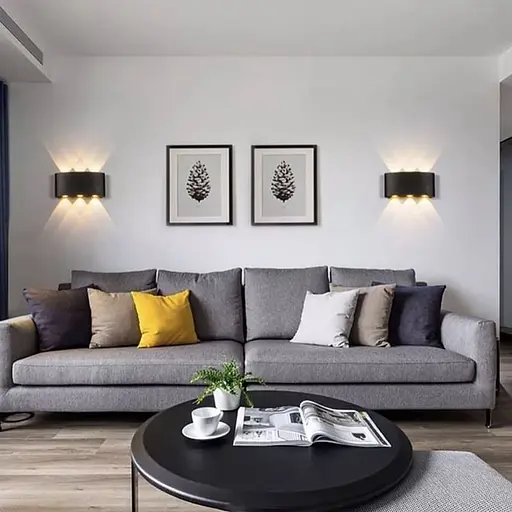 Світильник двосторонній на 6 лінз у чорному корпусі 4000K IP54 | Line F | Арт. W042/6 BK 4000K - фото 7