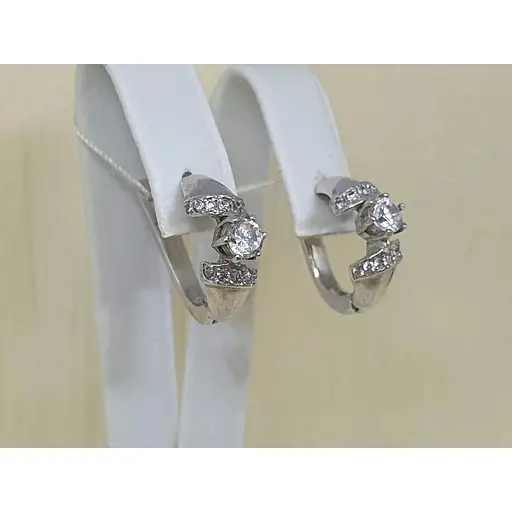 Серебряные серьги Агни с фианитами. 2203Р-CZ ПИКАССО - фото 3