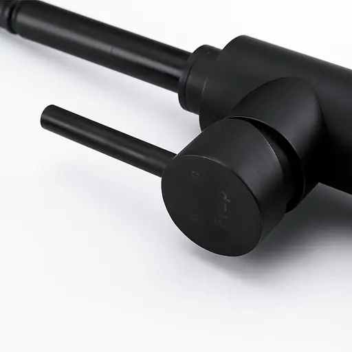 Смеситель для кухни однорычажный гибкий излив нержавеющий корпус гайка Ø35 черный Frap 1/10 F40993-6 Черный матовый - фото 4