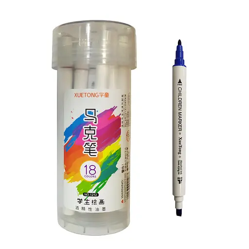 Набор скетч-маркеров Bambi 1212-18, 18 цветов в тубусе - фото 2