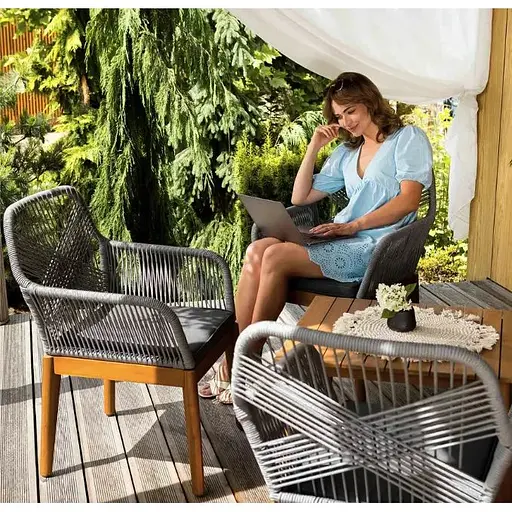 Комплект садових меблів Di Volio Piago сіро-графітовий - фото 4