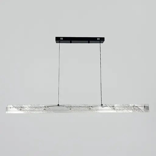 Люстра с удлиненным подвесным корпусом из прозрачного рельефного акрила 120 см | Line F | Ст. MJ372-L1200 BK - фото 7
