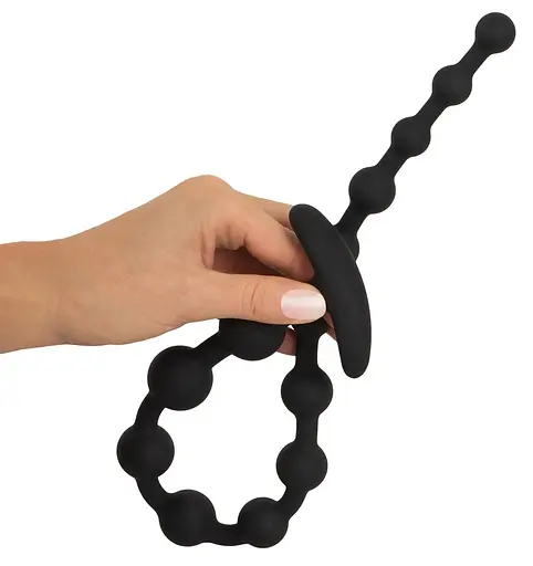 Анальний ланцюжок Black Velvets Anal Beads 50 см (чорний) - фото 4