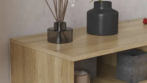 Тумба під телевізор Кентуккі Ferrum-decor 45x139x38 Чорний метал ДСП Дуб Сонома 16 мм (FRD-106730) - фото 2