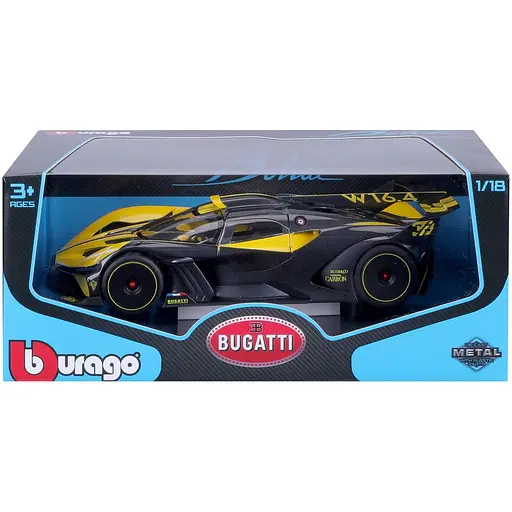 Автомодель Bburago Bugatti Bolide 1:18 черно-желтая (18-11047 YL) - фото 8