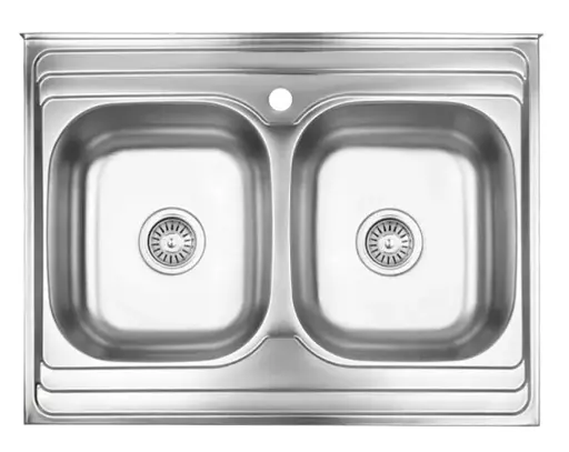 Кухонна мийка на дві чаші 790x480x180 мм + сифон Wezer 7848(08) Décor, Decor - фото 1