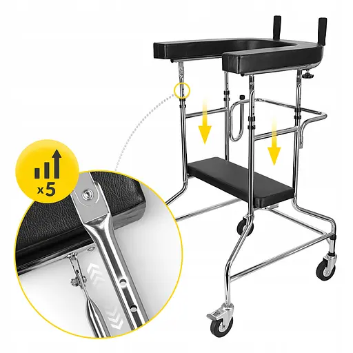 Реабилитационные ходунки 4FIZJO с опорой под локти, складные Black (P-5905973406543) - фото 8