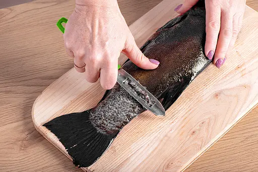 Ніж 2в1 економка овочечистка рибочистка велика з пластмасовою ручкою для очищення овочів і фруктів 20.5 см, Kitchette Салатовий 84409 - фото 5