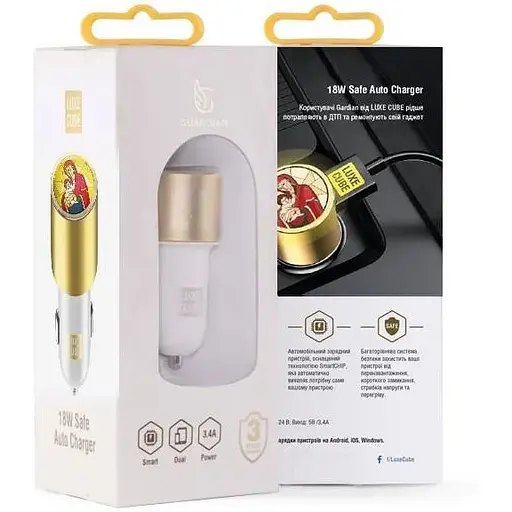Автомобільний зарядний пристрій Luxe Cube Guardian М 2USB 3.4А, білий (8889998698480) - фото 3