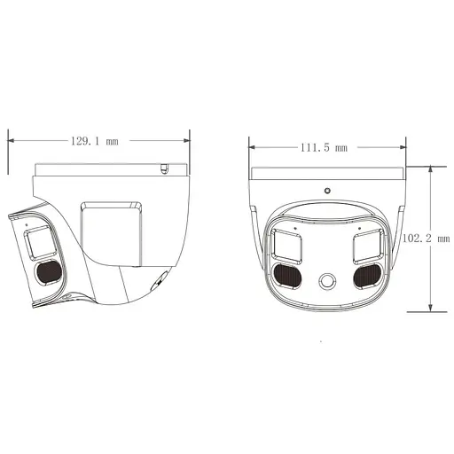 IP-видеокамера панорамная 4Mp*2 TVT TD-9585E3B-DP f=2.8mm, ИК+LED подсветка, 2 микрофона (77-00453) - фото 2