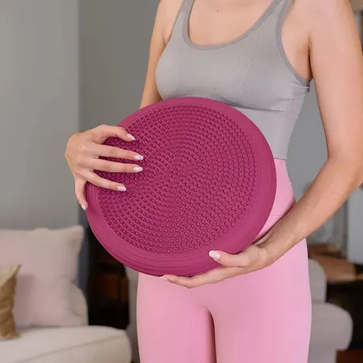 Балансировочная подушка Hop-Sport HS-R034BC бордовая - фото 4