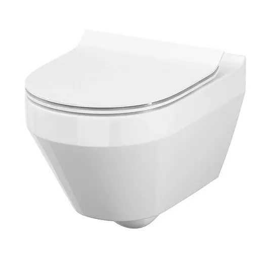 Подвесной унитаз Cersanit Crea CleanOn овальный с сиденьем Slim S701-403 - фото 1