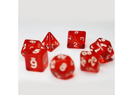 Набір кубиків Transparent 7 Dice Set - Red , 7 шт. (g7dtran02) - фото 4