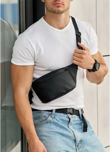 Чоловіча сумка на пояс (бананка) Sambag 22х12х4 см sum0011060 - фото 1