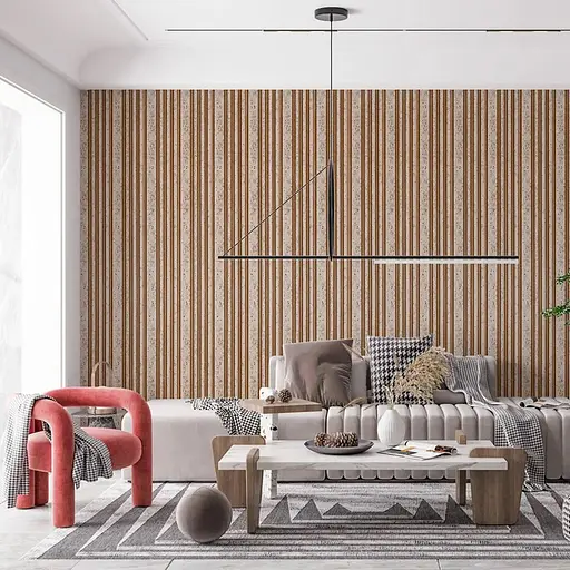 Рейка декоративна Wall Sticker SW-00002141 PS 2900х120х11 мм світлий мармур із золотими вкрапленнями - фото 7