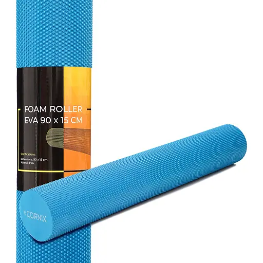 Масажний ролик Cornix EVA+ 90 x 15 см (валик, ролер) XR-0316 Blue - фото 1