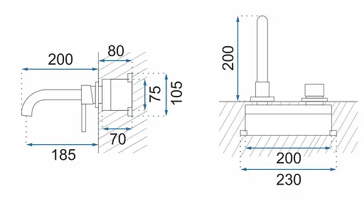 Смеситель для умывальника Rea Lungo Long + Box хром скрытого монтажа хром REA-B0369 Хром - фото 12