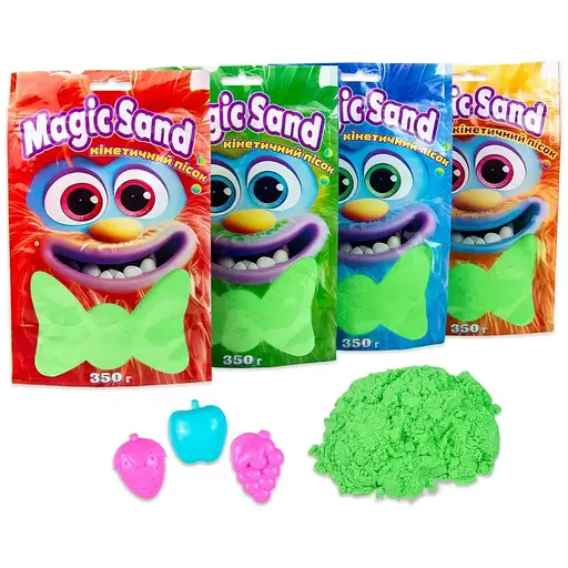 Кинетический песок Strateg Magic sand в пакете 39402-2 зеленый, 0,350 кг